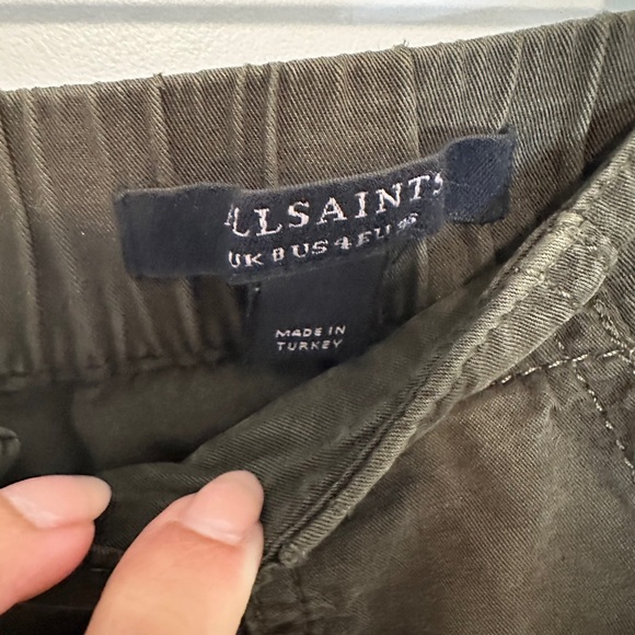 All Saints Freida temcel cargo pants in olive green - Picture 4 of 6